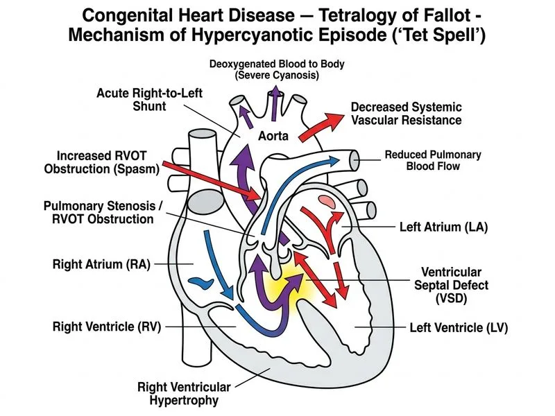 Congenital Heart Disease — Tetralogy of Fallot diagram
