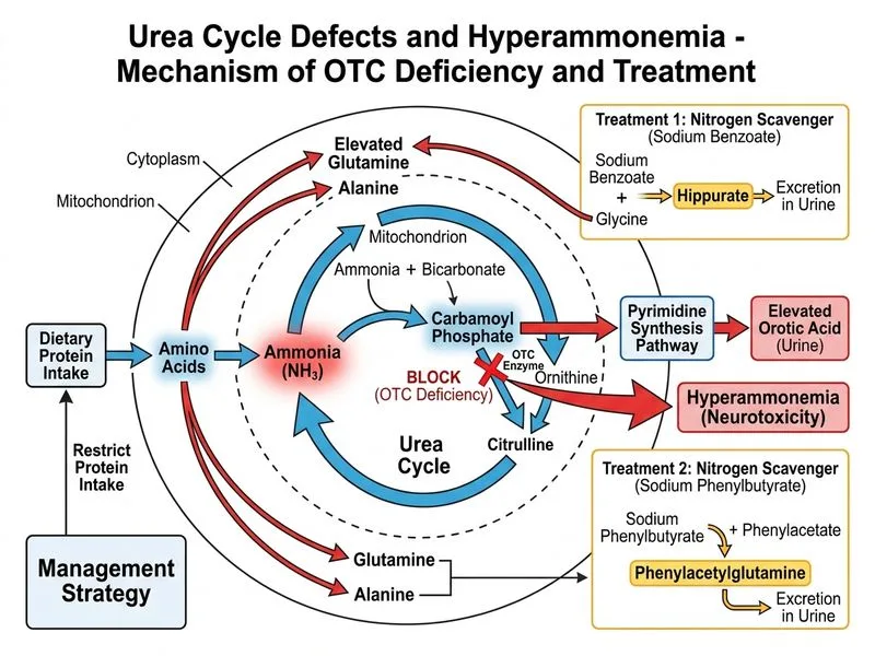 Urea Cycle Defects and Hyperammonemia diagram