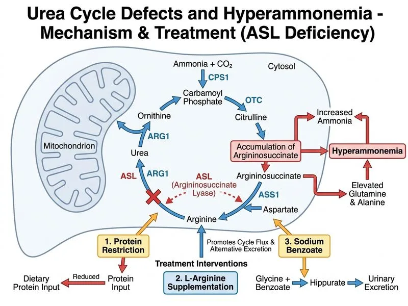 Urea Cycle Defects and Hyperammonemia diagram