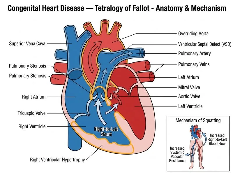 Congenital Heart Disease — Tetralogy of Fallot diagram