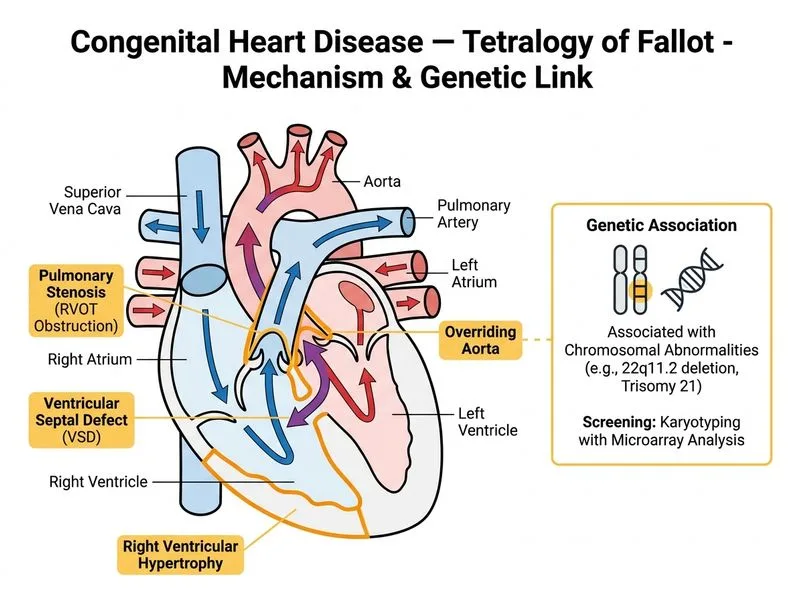 Congenital Heart Disease — Tetralogy of Fallot diagram