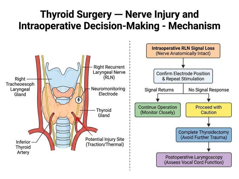 Thyroid Surgery — Nerve Injury and Intraoperative Decision-Making diagram