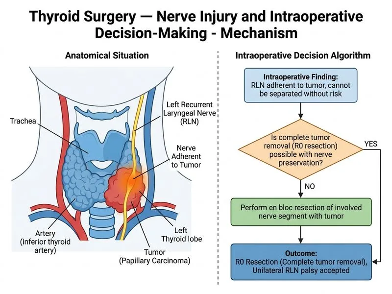 Thyroid Surgery — Nerve Injury and Intraoperative Decision-Making diagram