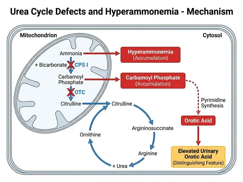 Urea Cycle Defects and Hyperammonemia diagram