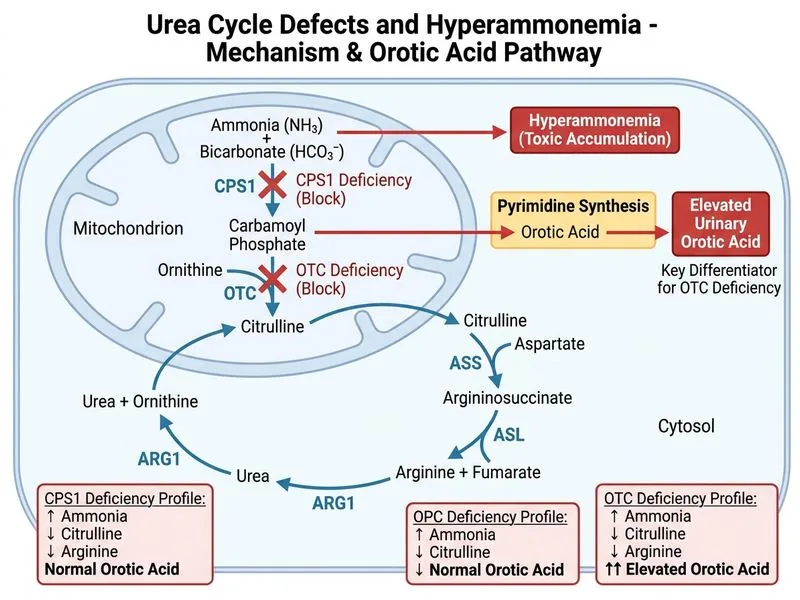 Urea Cycle Defects and Hyperammonemia diagram