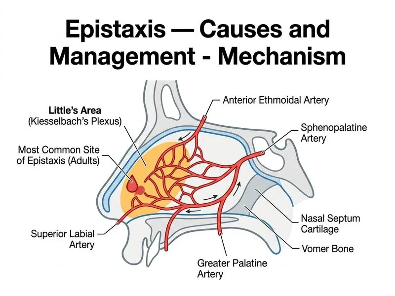 Epistaxis — Causes and Management diagram