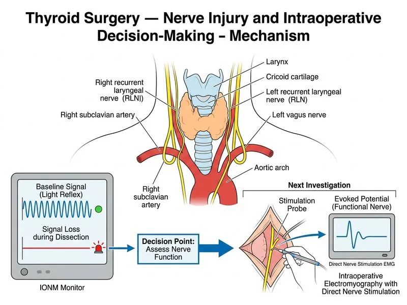 Thyroid Surgery — Nerve Injury and Intraoperative Decision-Making diagram