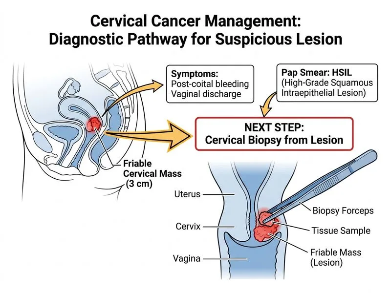 Cervical Cancer Staging and Management diagram