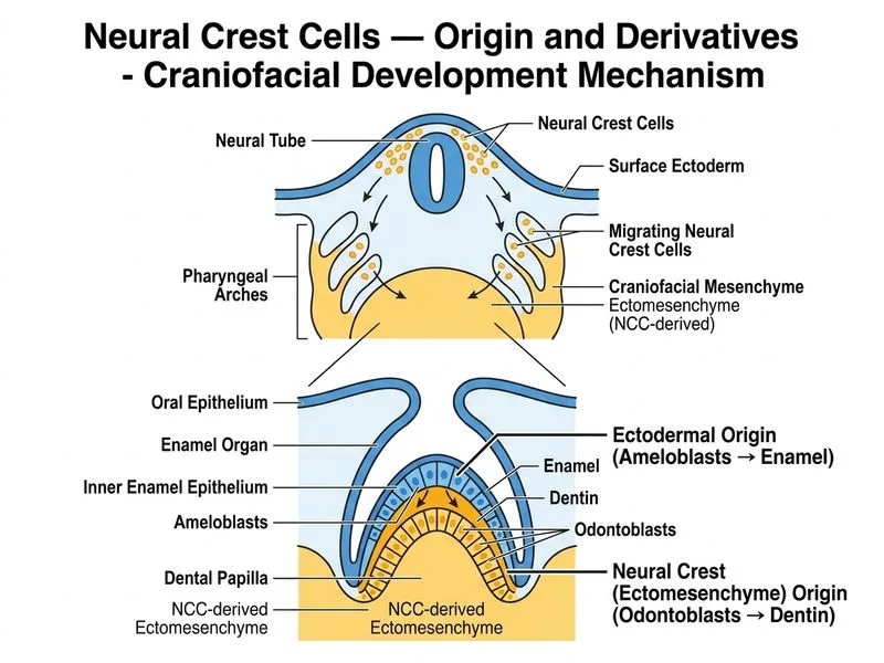 Neural Crest Cells — Origin and Derivatives diagram