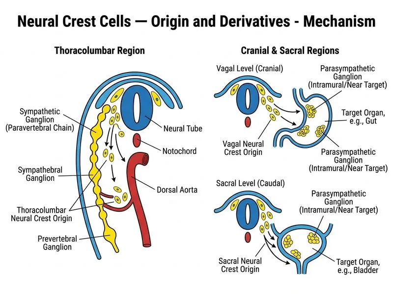 Neural Crest Cells — Origin and Derivatives diagram
