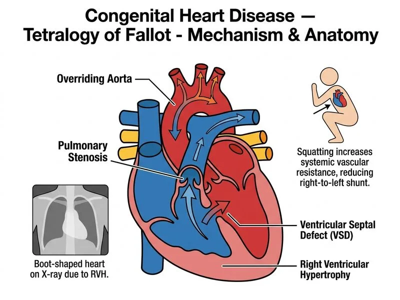 Congenital Heart Disease — Tetralogy of Fallot diagram