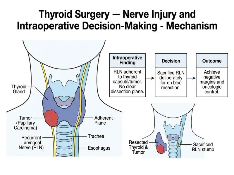 Thyroid Surgery — Nerve Injury and Intraoperative Decision-Making diagram