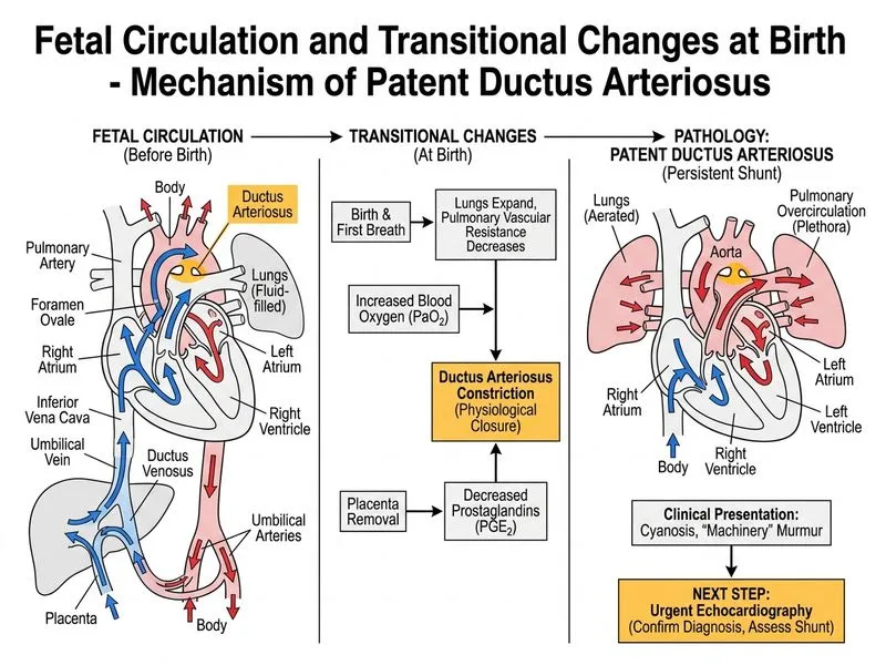Fetal Circulation and Transitional Changes at Birth diagram