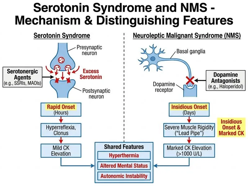 Serotonin Syndrome and NMS diagram