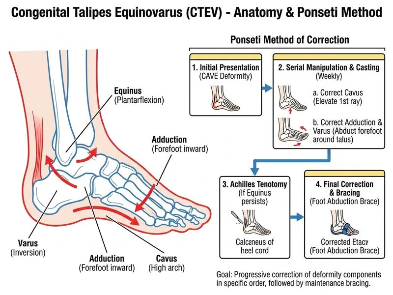 Congenital Talipes Equinovarus (CTEV) diagram