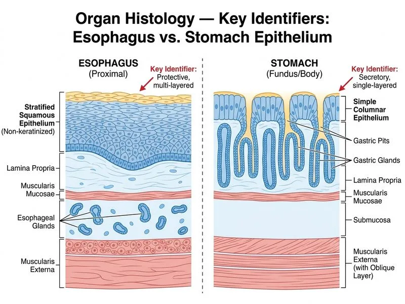 Organ Histology — Key Identifiers diagram