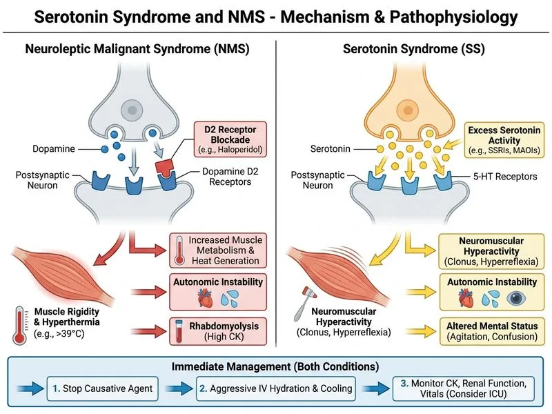 Serotonin Syndrome and NMS diagram