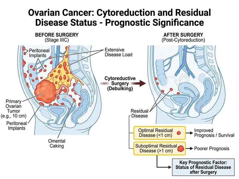 Ovarian Cancer Staging, Prognostic Factors and Management diagram
