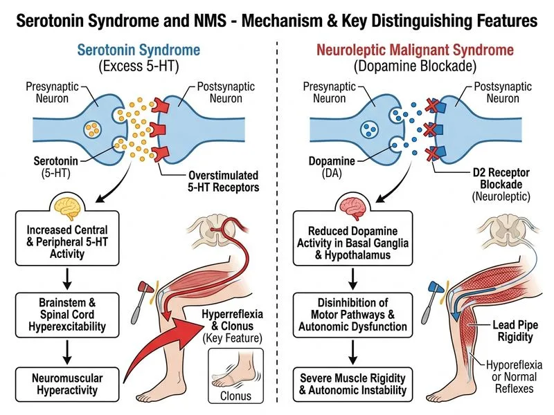 Serotonin Syndrome and NMS diagram