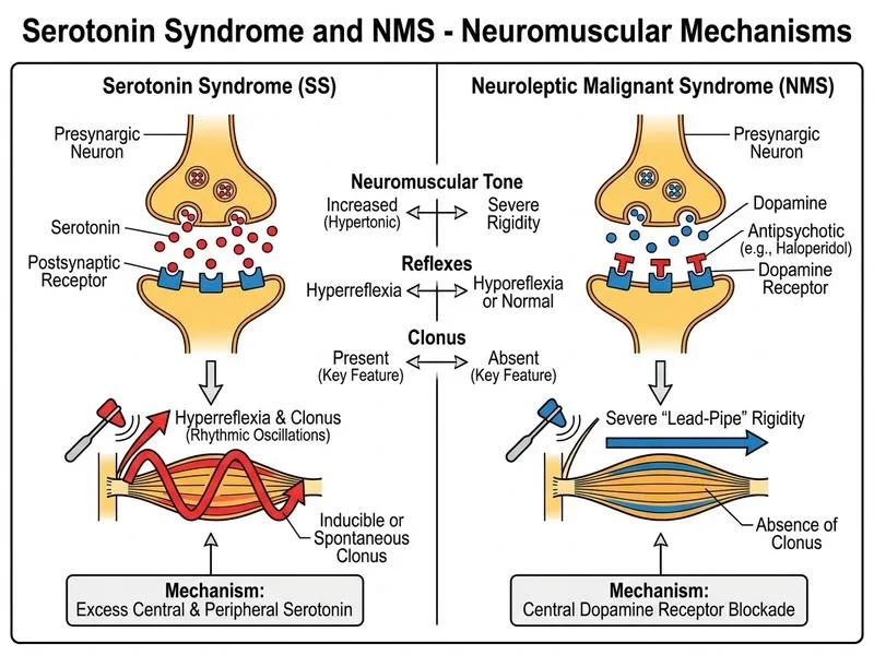 Serotonin Syndrome and NMS diagram