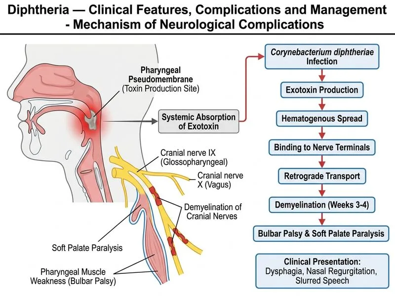 Diphtheria — Clinical Features, Complications and Management diagram