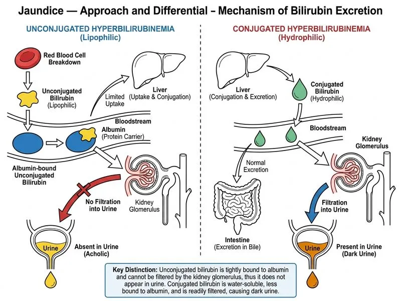 Jaundice — Approach and Differential diagram