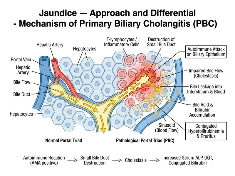 Jaundice — Approach and Differential diagram