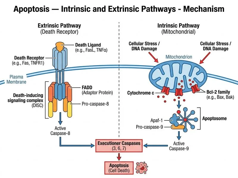 Apoptosis — Intrinsic and Extrinsic Pathways diagram