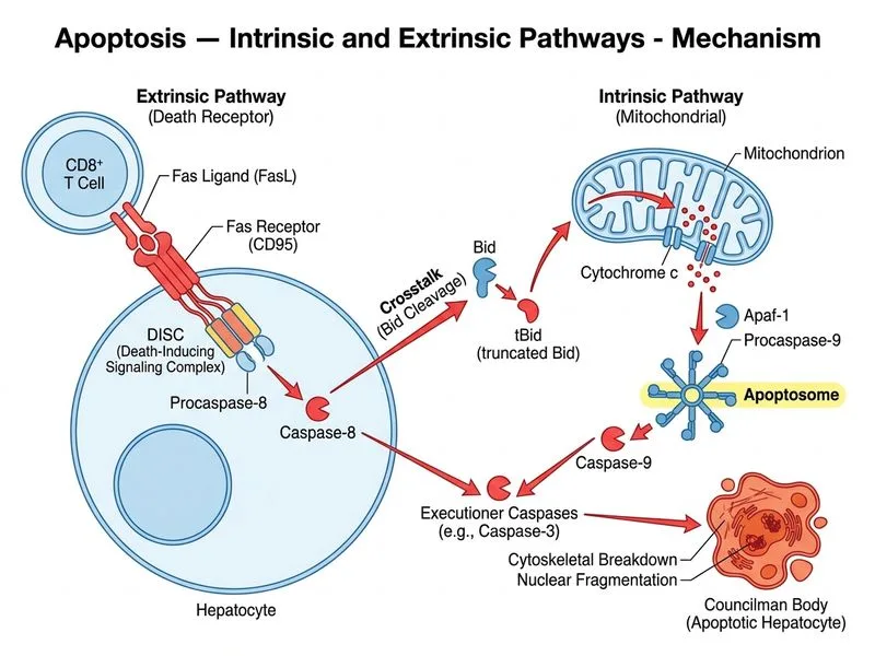 Apoptosis — Intrinsic and Extrinsic Pathways diagram