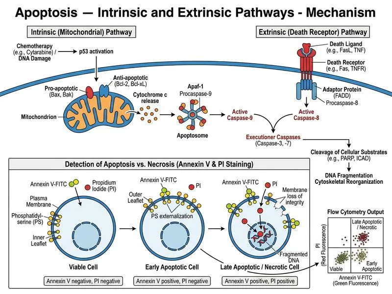 Apoptosis — Intrinsic and Extrinsic Pathways diagram
