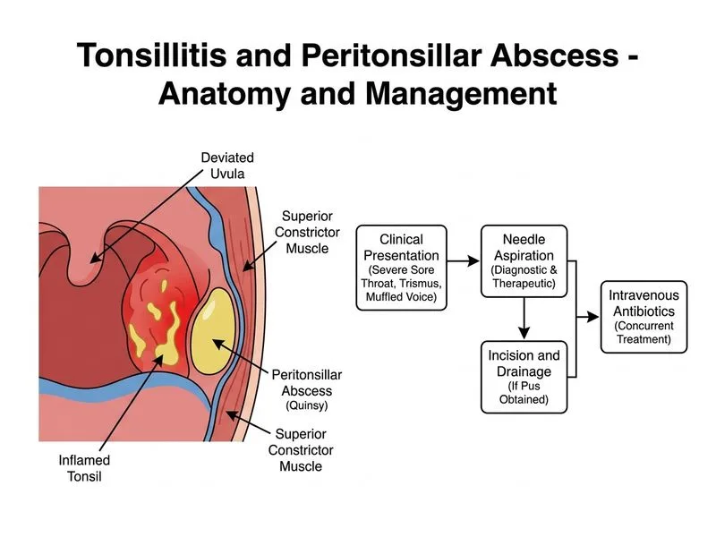 Tonsillitis and Peritonsillar Abscess diagram