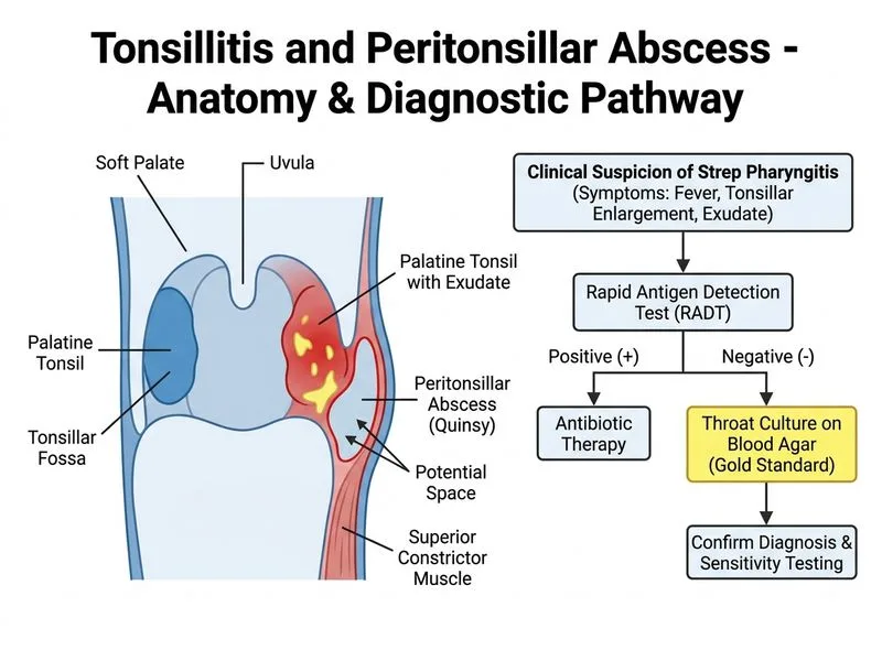 Tonsillitis and Peritonsillar Abscess diagram