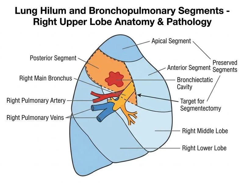 Lung Hilum and Bronchopulmonary Segments diagram