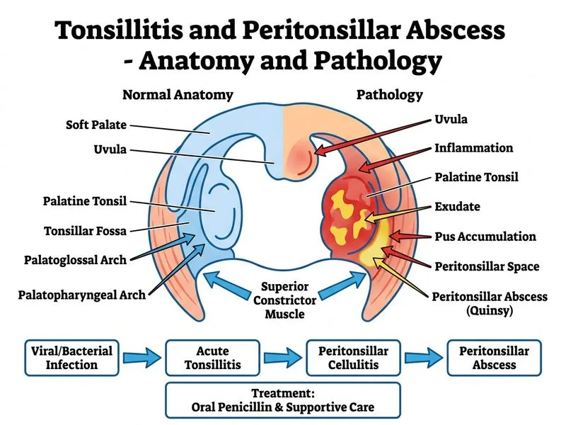 Tonsillitis and Peritonsillar Abscess diagram