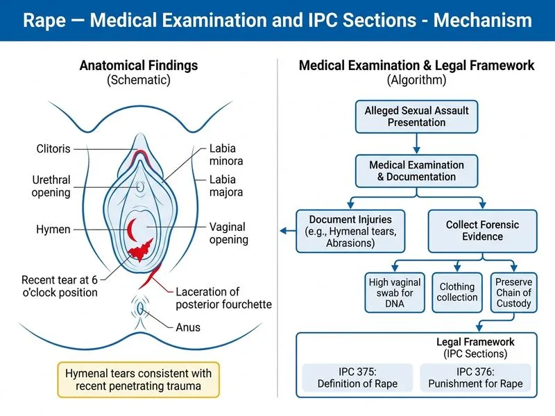 Rape — Medical Examination and IPC Sections diagram