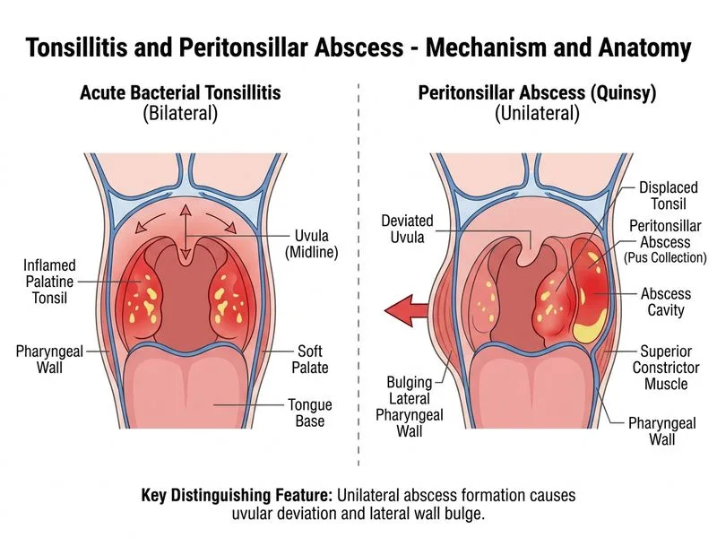 Tonsillitis and Peritonsillar Abscess diagram