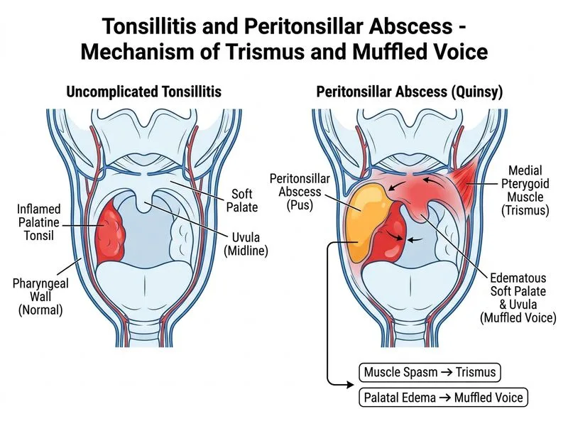 Tonsillitis and Peritonsillar Abscess diagram