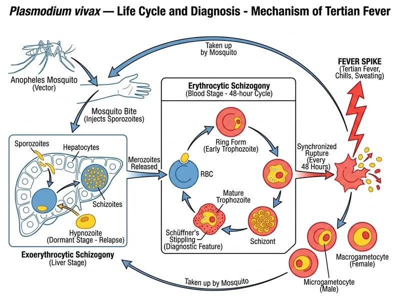 Plasmodium — Life Cycle and Diagnosis diagram