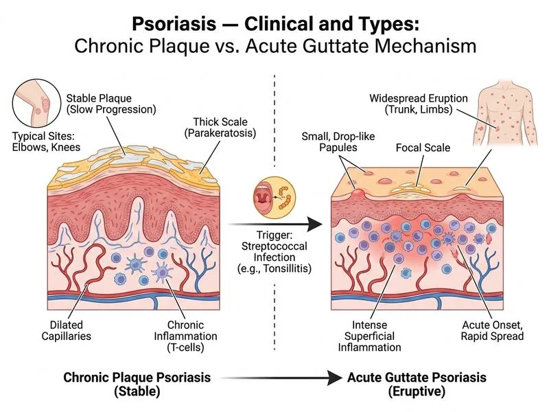 Psoriasis — Clinical and Types diagram
