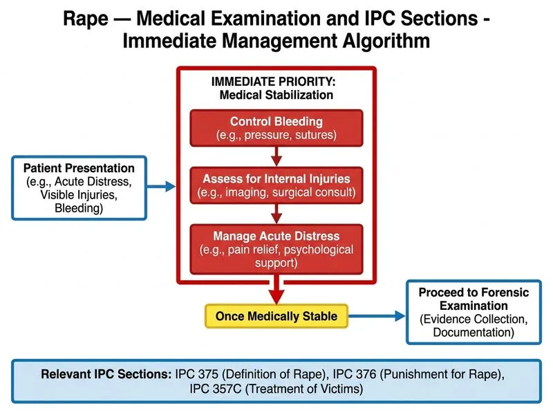 Rape — Medical Examination and IPC Sections diagram