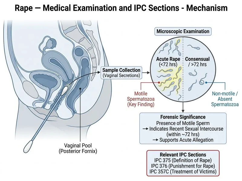 Rape — Medical Examination and IPC Sections diagram