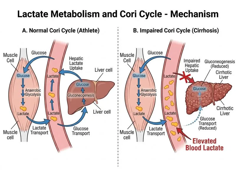 Lactate Metabolism and Cori Cycle diagram