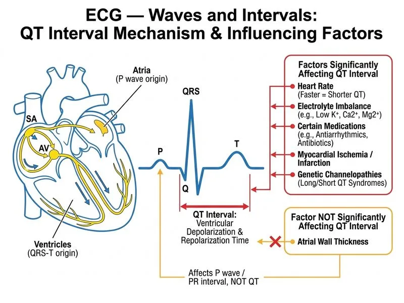 ECG — Waves and Intervals diagram