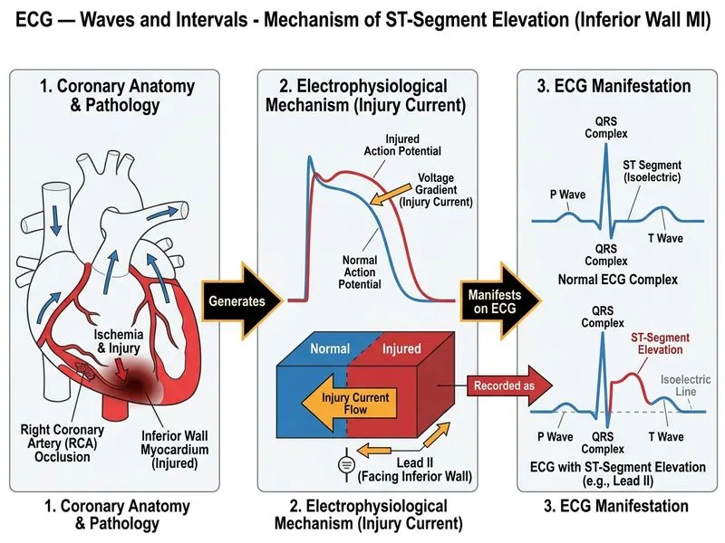 ECG — Waves and Intervals diagram