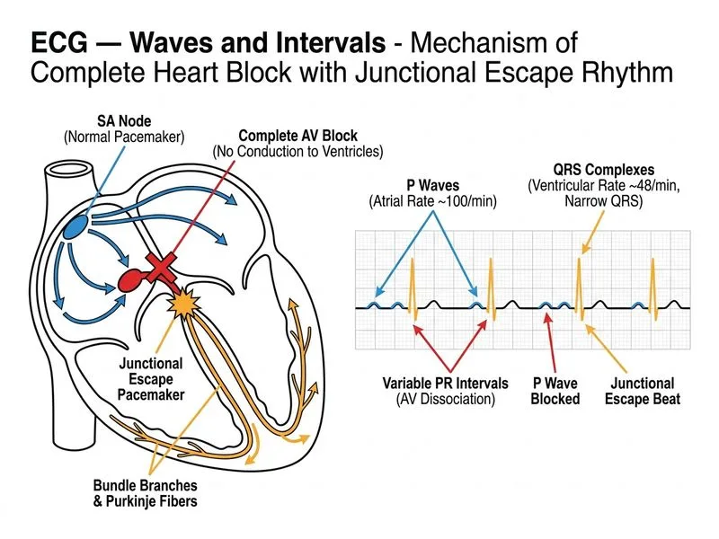 ECG — Waves and Intervals diagram