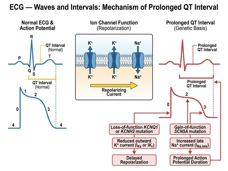ECG — Waves and Intervals diagram
