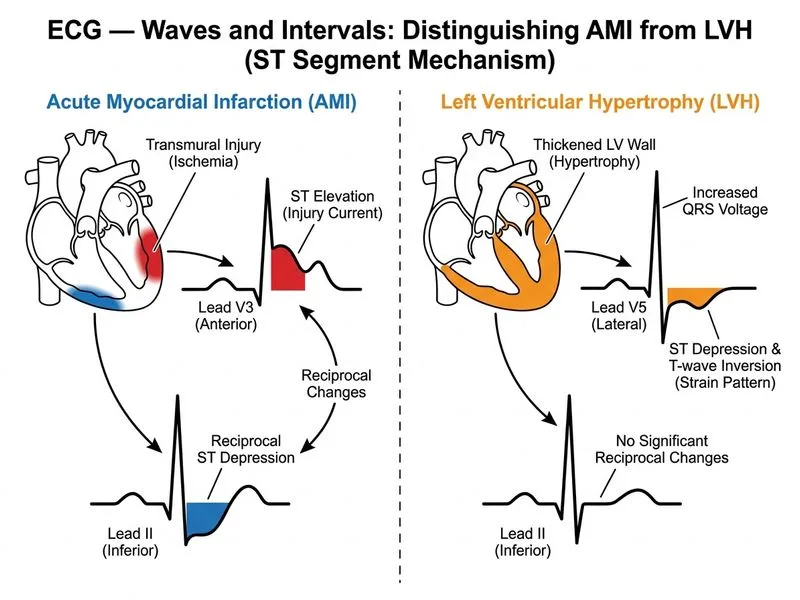 ECG — Waves and Intervals diagram