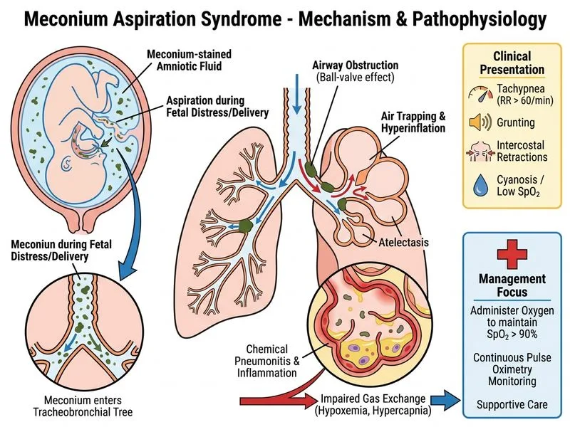 Meconium Aspiration Syndrome diagram