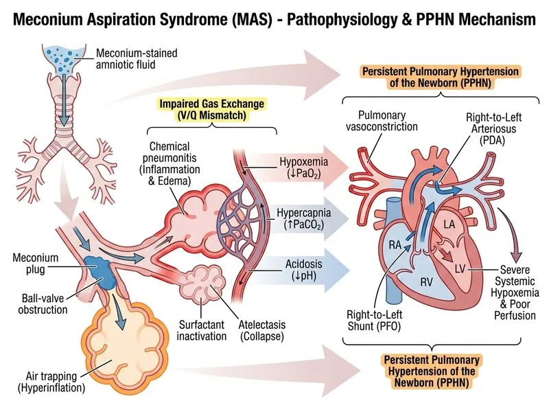 Meconium Aspiration Syndrome diagram