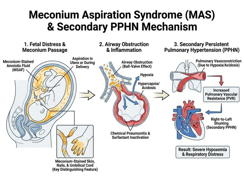 Meconium Aspiration Syndrome diagram